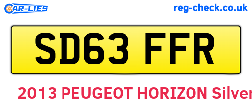 SD63FFR are the vehicle registration plates.