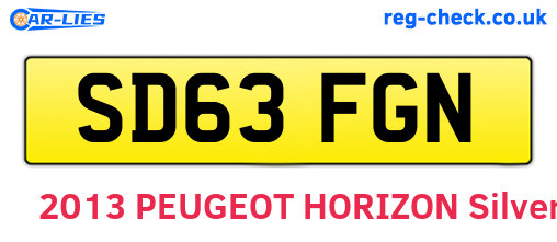 SD63FGN are the vehicle registration plates.