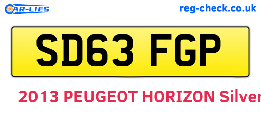 SD63FGP are the vehicle registration plates.