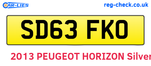 SD63FKO are the vehicle registration plates.