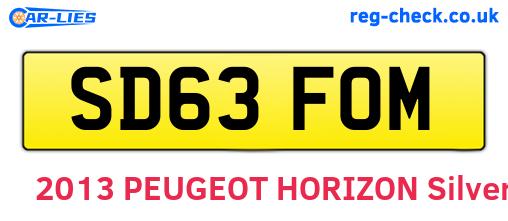 SD63FOM are the vehicle registration plates.