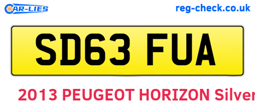 SD63FUA are the vehicle registration plates.