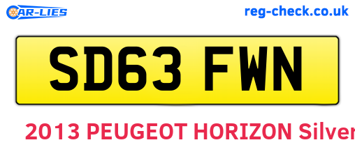 SD63FWN are the vehicle registration plates.