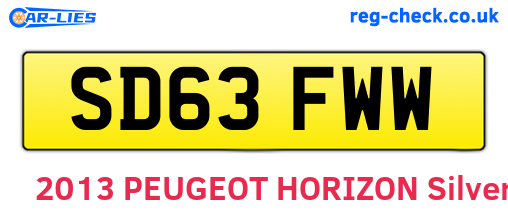 SD63FWW are the vehicle registration plates.