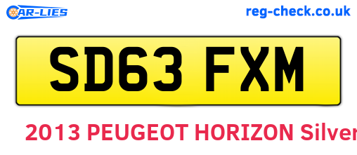 SD63FXM are the vehicle registration plates.