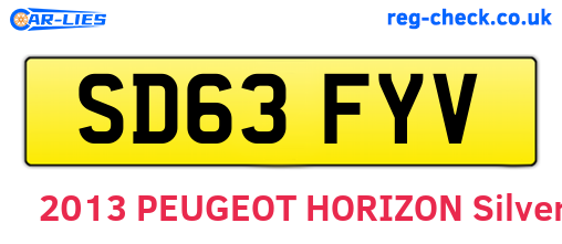 SD63FYV are the vehicle registration plates.
