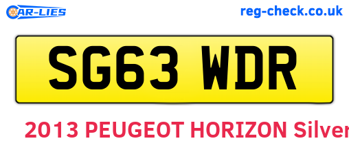 SG63WDR are the vehicle registration plates.