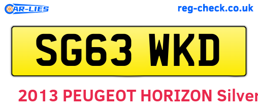 SG63WKD are the vehicle registration plates.