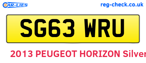 SG63WRU are the vehicle registration plates.
