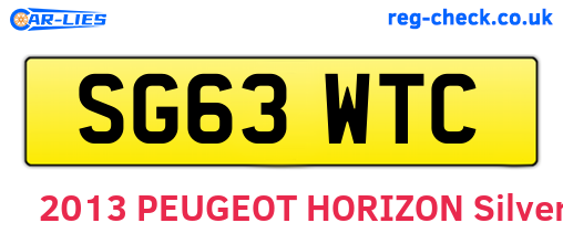 SG63WTC are the vehicle registration plates.