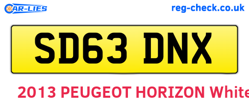 SD63DNX are the vehicle registration plates.