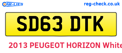 SD63DTK are the vehicle registration plates.