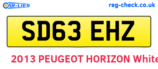 SD63EHZ are the vehicle registration plates.