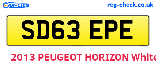 SD63EPE are the vehicle registration plates.