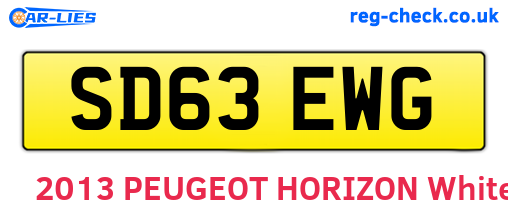 SD63EWG are the vehicle registration plates.