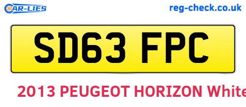 SD63FPC are the vehicle registration plates.