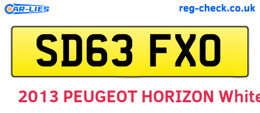 SD63FXO are the vehicle registration plates.