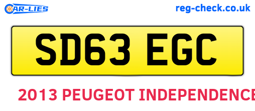 SD63EGC are the vehicle registration plates.