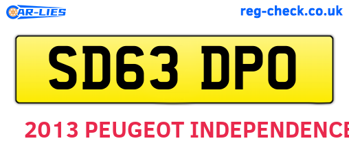 SD63DPO are the vehicle registration plates.