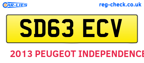 SD63ECV are the vehicle registration plates.