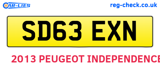 SD63EXN are the vehicle registration plates.