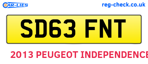 SD63FNT are the vehicle registration plates.