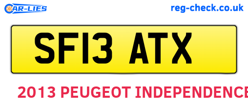 SF13ATX are the vehicle registration plates.