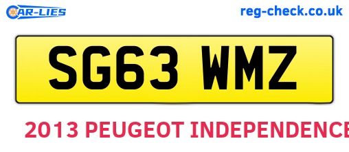 SG63WMZ are the vehicle registration plates.