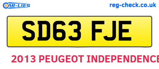 SD63FJE are the vehicle registration plates.