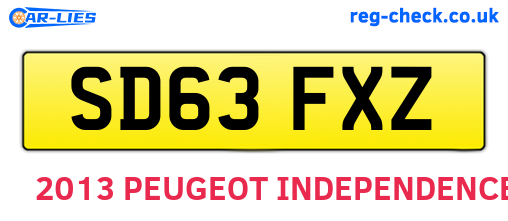 SD63FXZ are the vehicle registration plates.