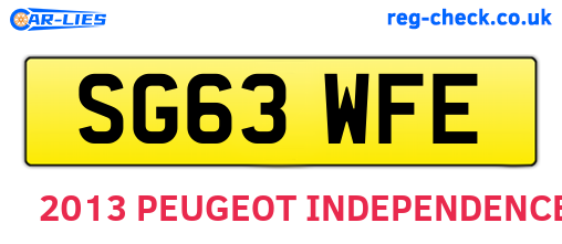 SG63WFE are the vehicle registration plates.