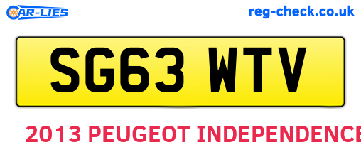 SG63WTV are the vehicle registration plates.