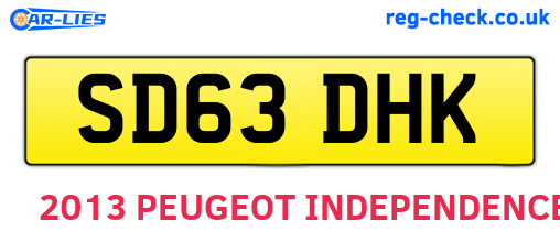SD63DHK are the vehicle registration plates.