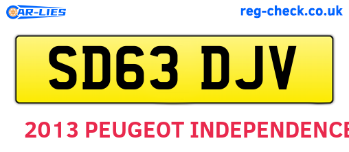 SD63DJV are the vehicle registration plates.