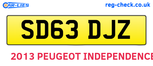 SD63DJZ are the vehicle registration plates.