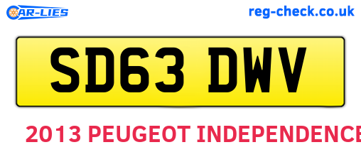 SD63DWV are the vehicle registration plates.