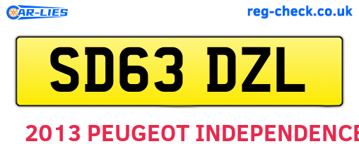SD63DZL are the vehicle registration plates.