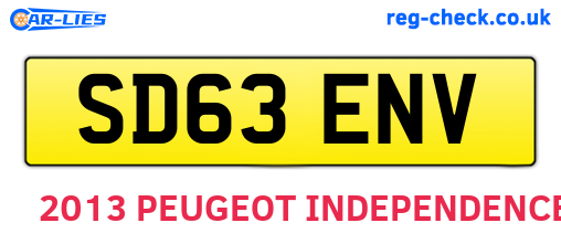 SD63ENV are the vehicle registration plates.