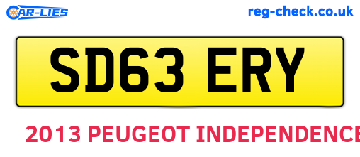 SD63ERY are the vehicle registration plates.