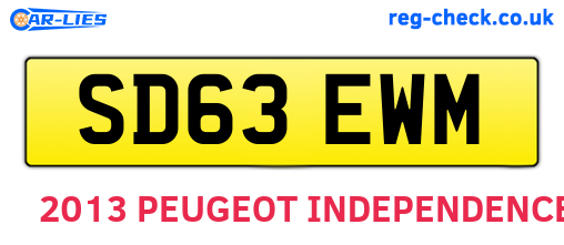 SD63EWM are the vehicle registration plates.