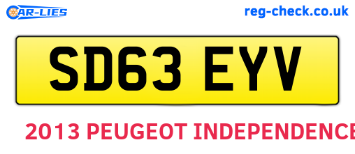 SD63EYV are the vehicle registration plates.
