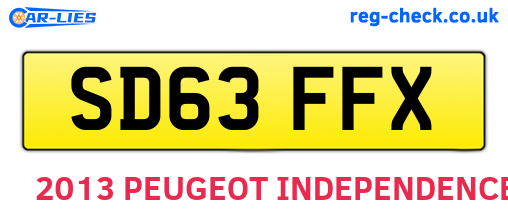 SD63FFX are the vehicle registration plates.