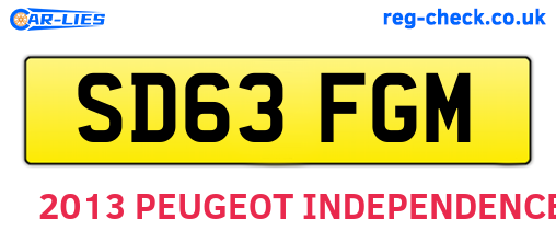 SD63FGM are the vehicle registration plates.