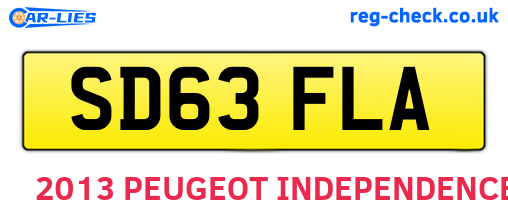 SD63FLA are the vehicle registration plates.