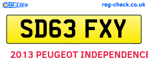 SD63FXY are the vehicle registration plates.