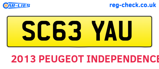 SC63YAU are the vehicle registration plates.