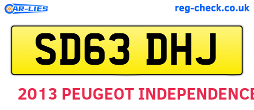 SD63DHJ are the vehicle registration plates.