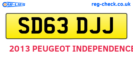 SD63DJJ are the vehicle registration plates.