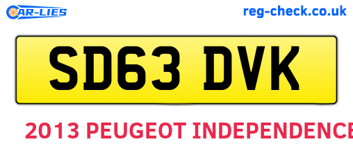 SD63DVK are the vehicle registration plates.