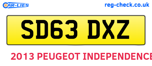 SD63DXZ are the vehicle registration plates.
